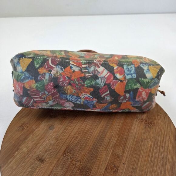 Dooney and Bourke Candy Print Purse, Coated Canvas With Leather Accents Handbag - Picture 5 of 12